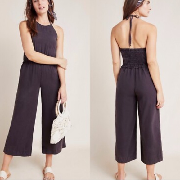 By Anthropologie Pants - Anthropologie Grey Cloth and Stone Halter Jumpsuit | Size Large